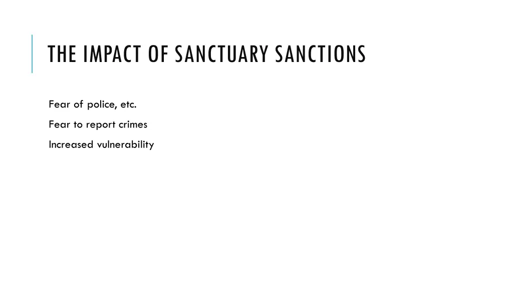 the impact of sanctuary sanctions