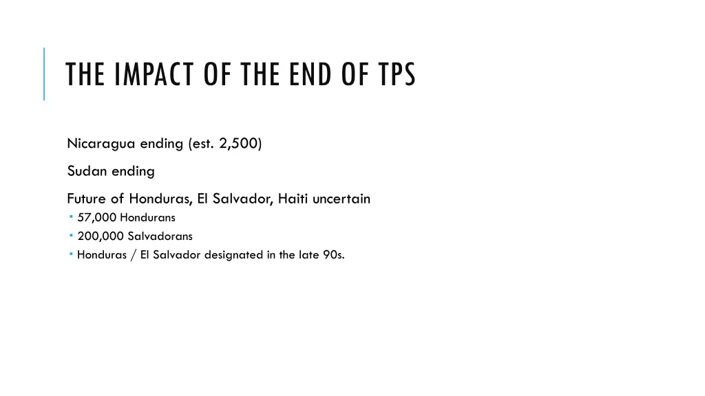 the impact of the end of tps