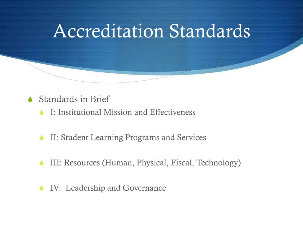 accreditation standards