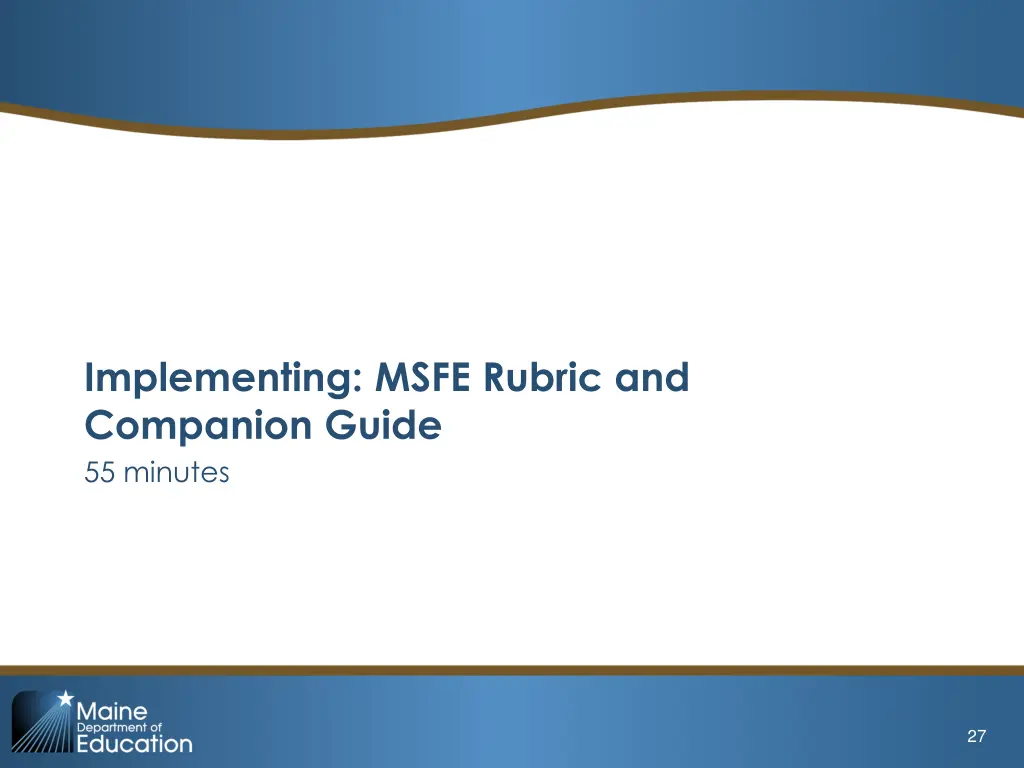 implementing msfe rubric and companion guide