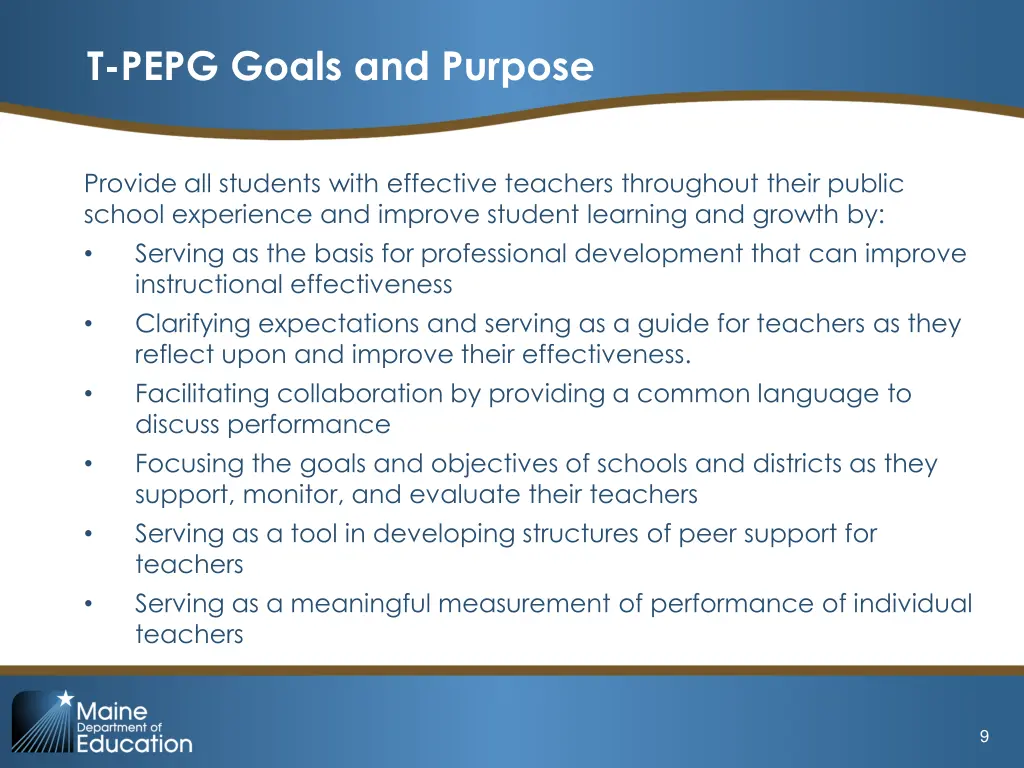 t pepg goals and purpose