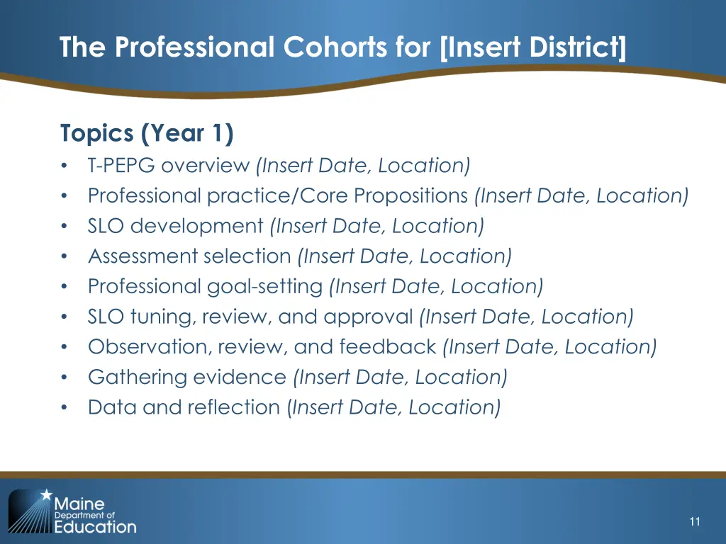 the professional cohorts for insert district