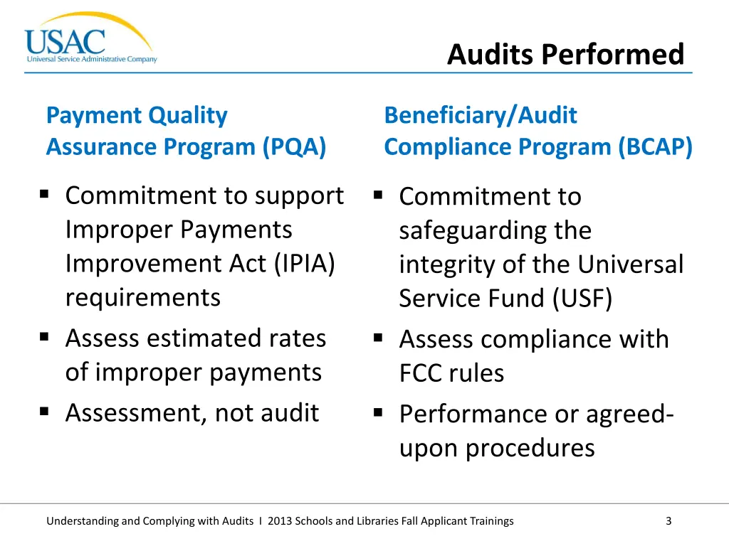 audits performed