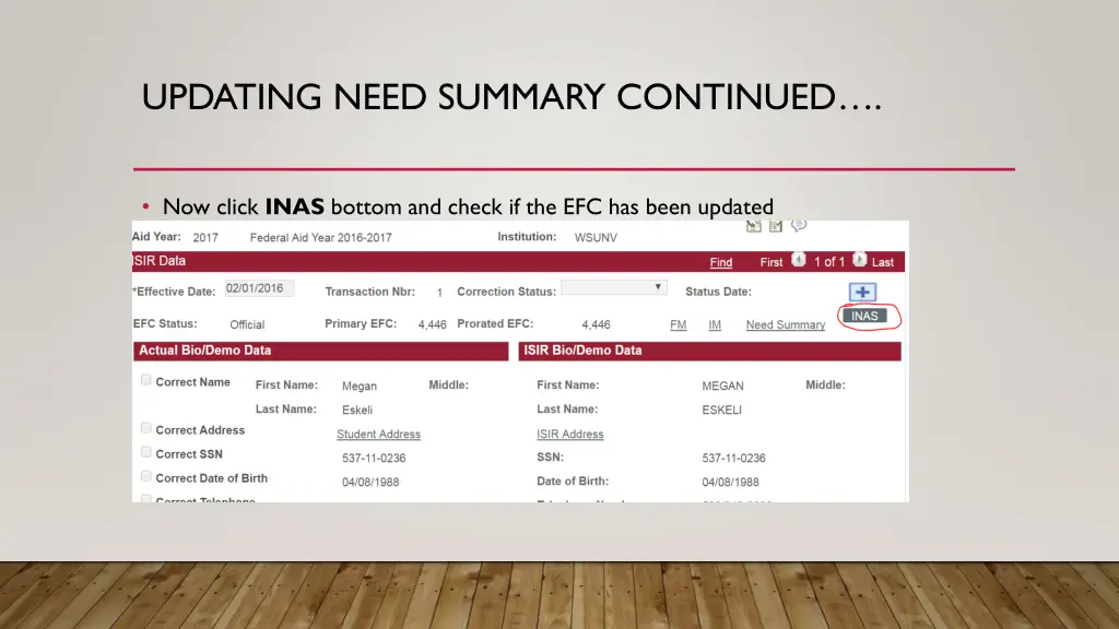 updating need summary continued