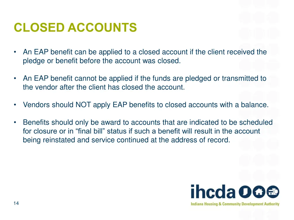 closed accounts