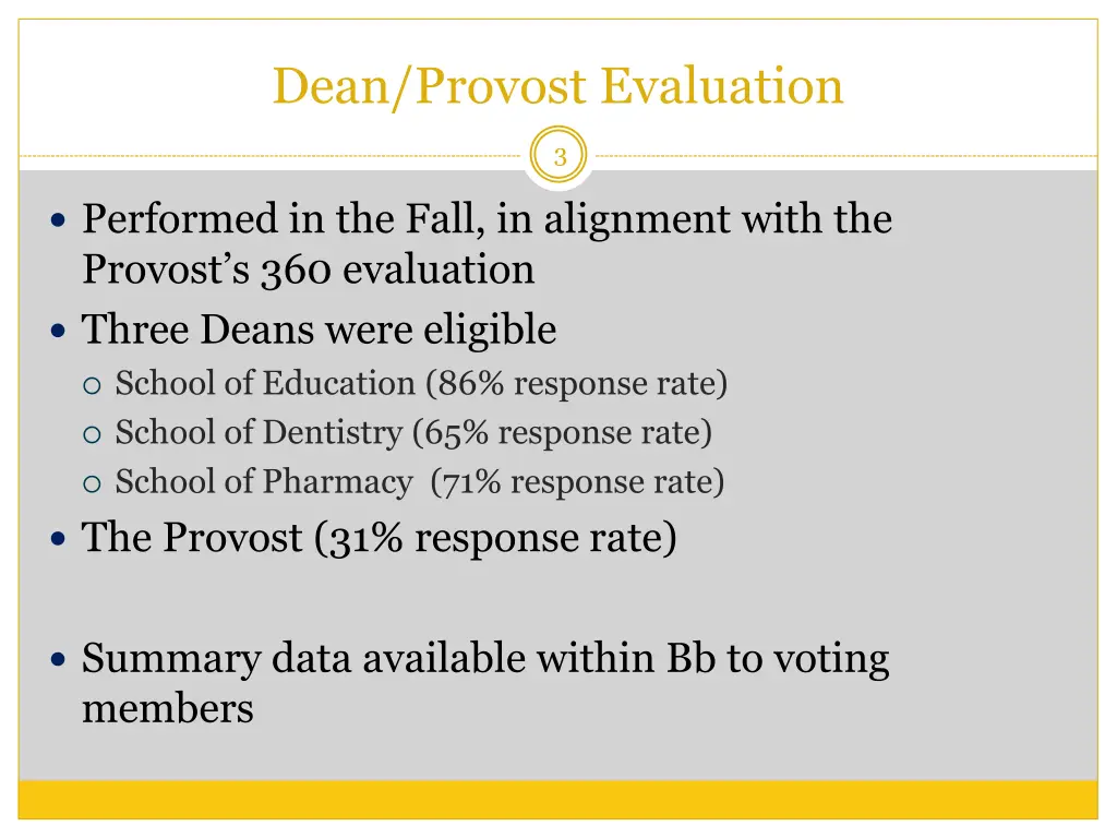 dean provost evaluation