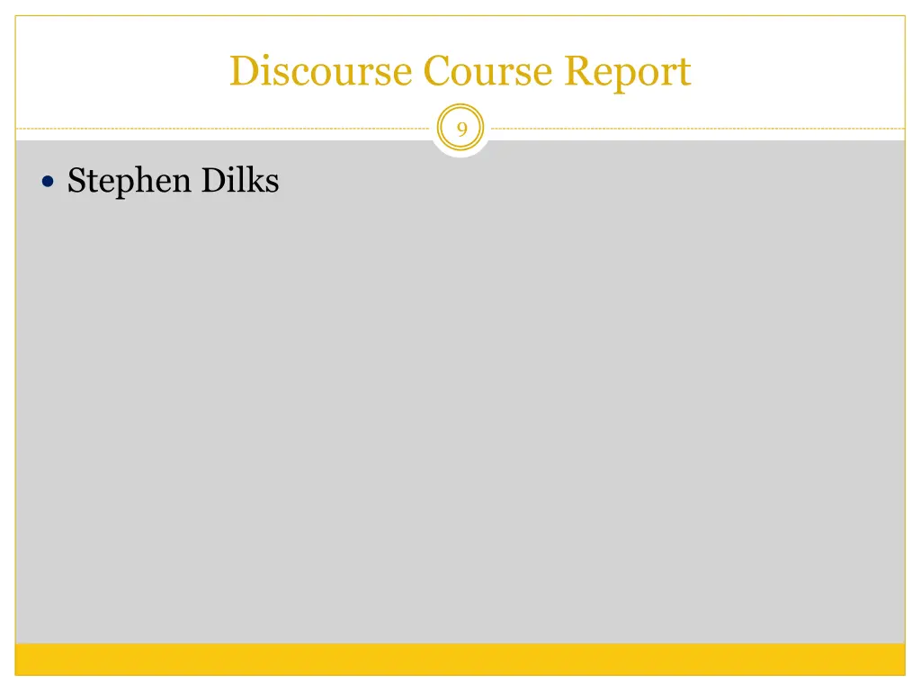 discourse course report