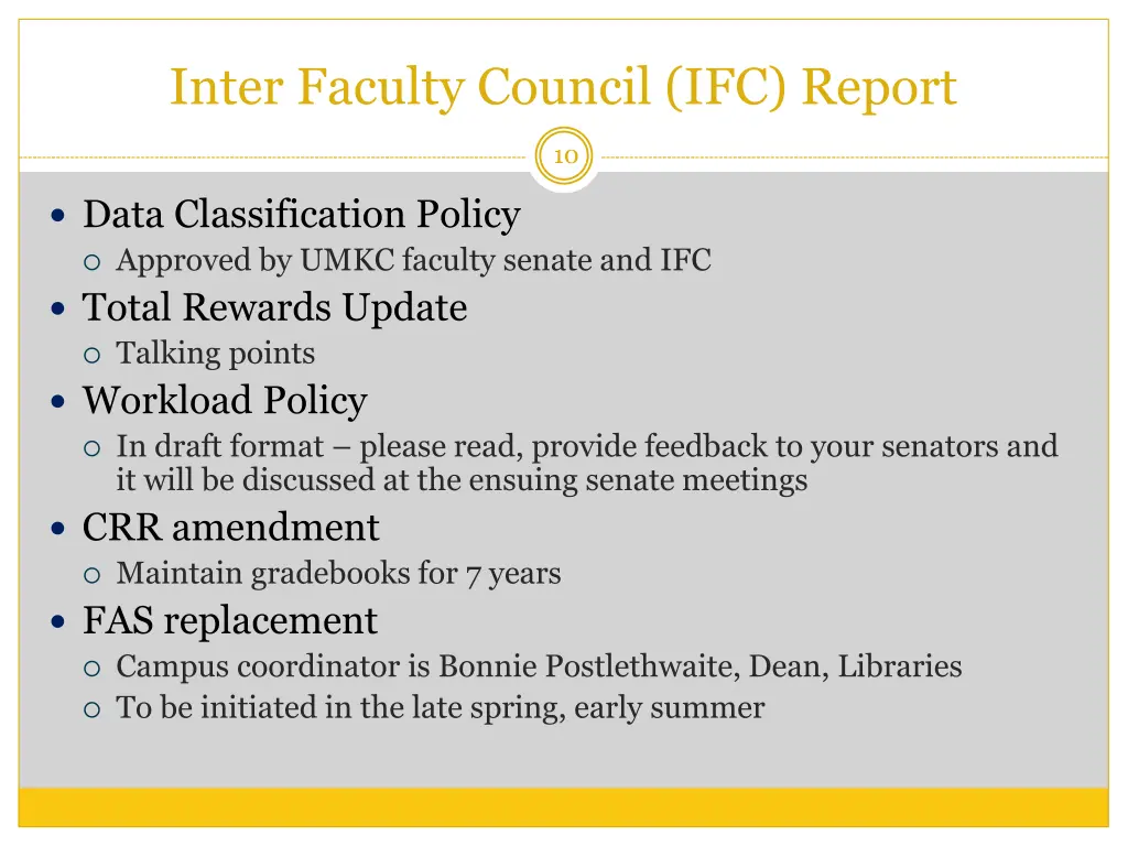 inter faculty council ifc report