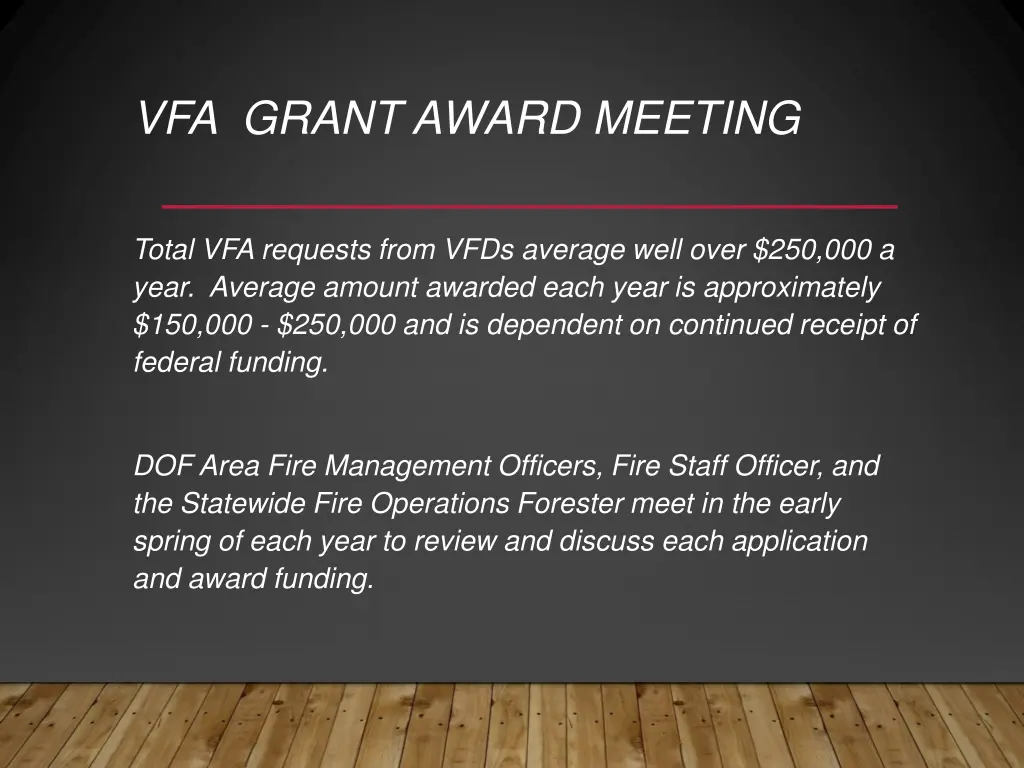 vfa grant award meeting