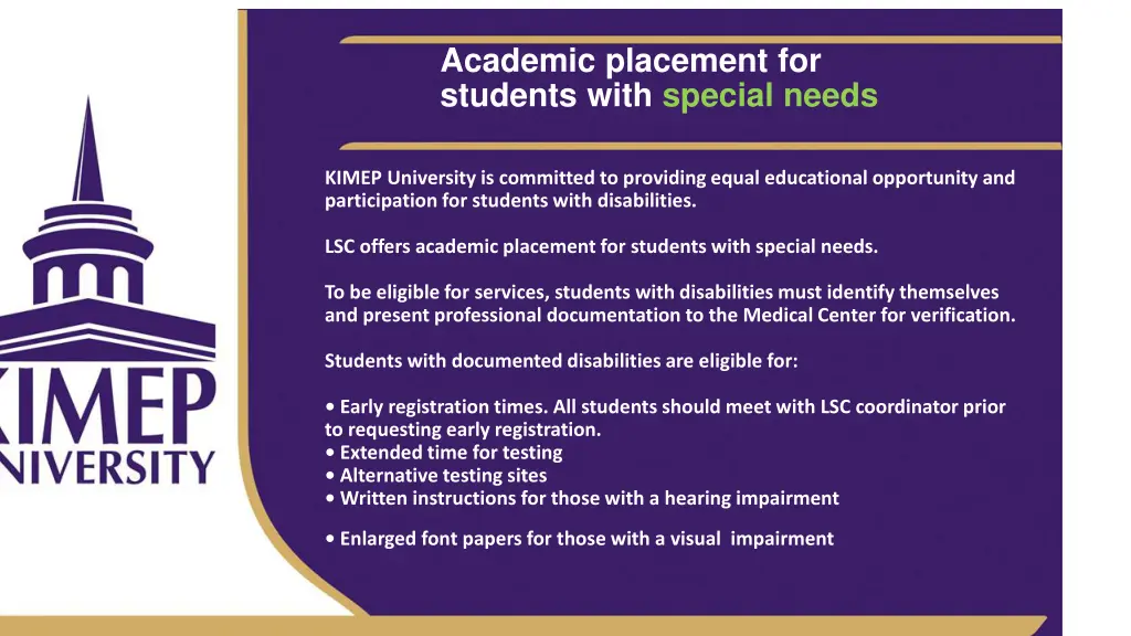 academic placement for students with special needs