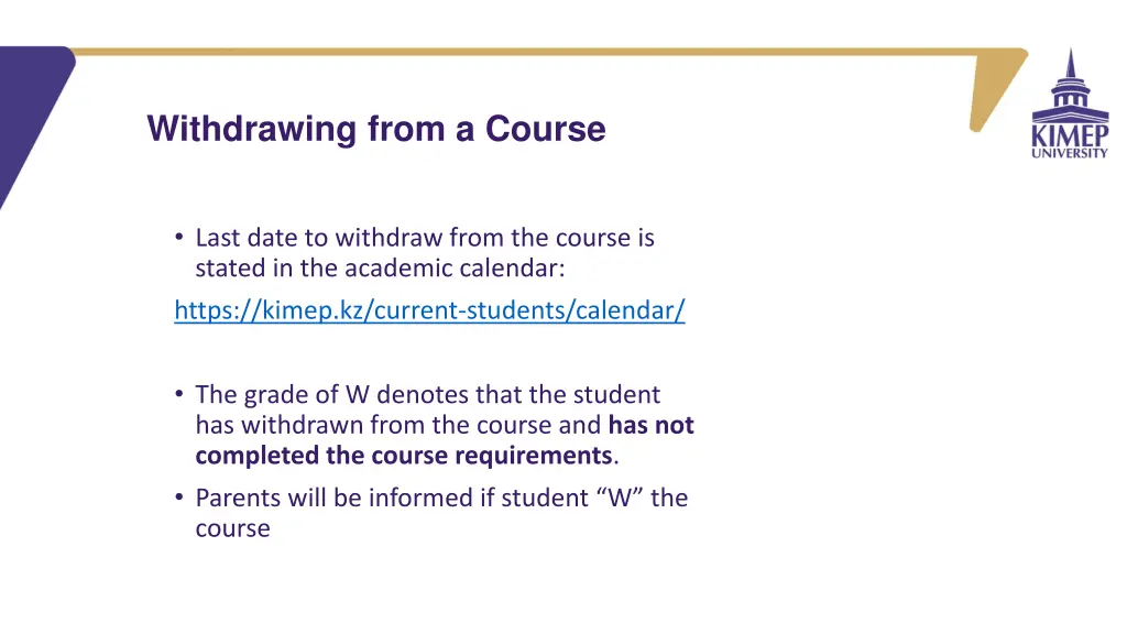 withdrawing from a course