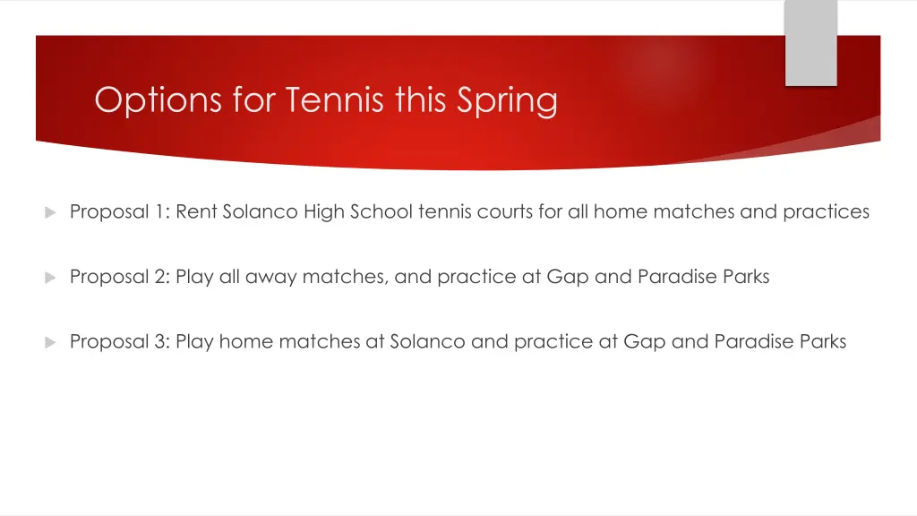 options for tennis this spring