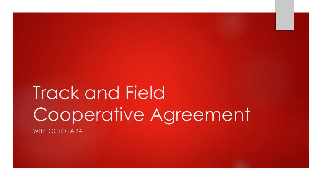 track and field cooperative agreement with