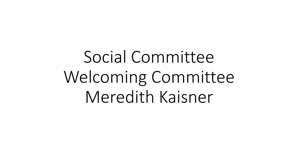 social committee welcoming committee meredith