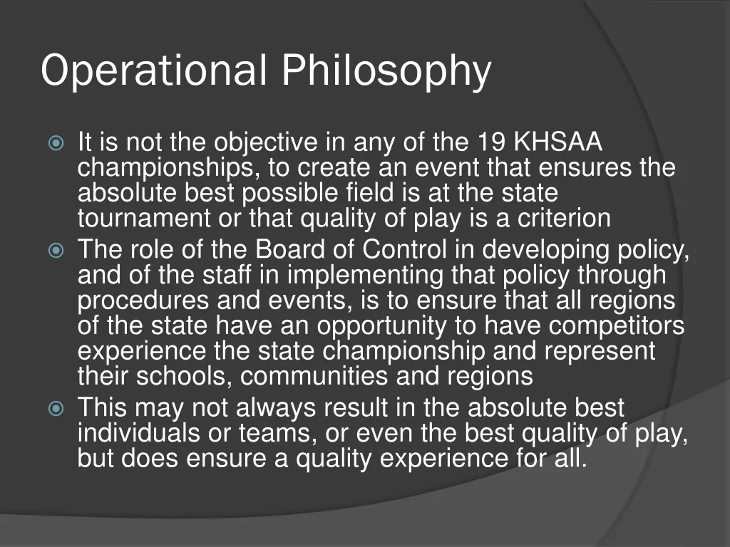 operational philosophy