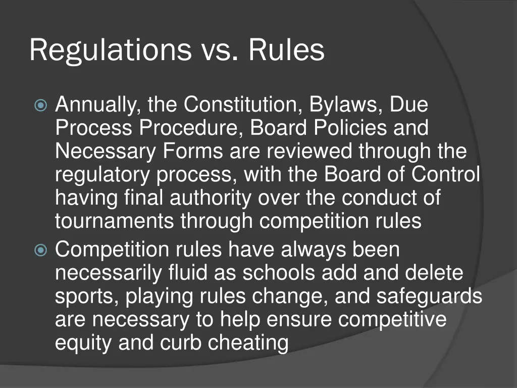 regulations vs rules