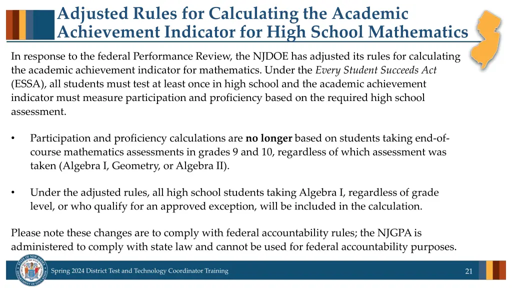 adjusted rules for calculating the academic