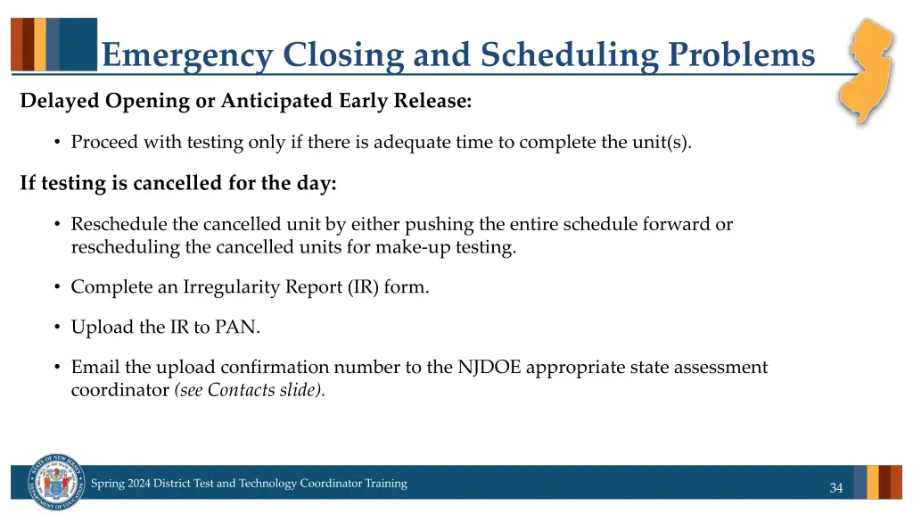 emergency closing and scheduling problems