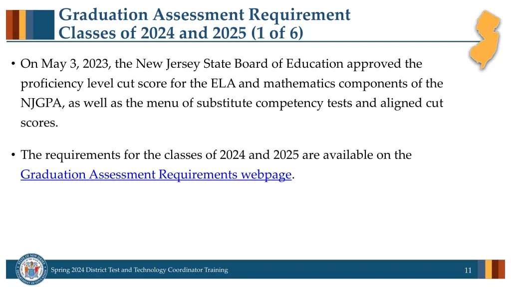 graduation assessment requirement classes of 2024