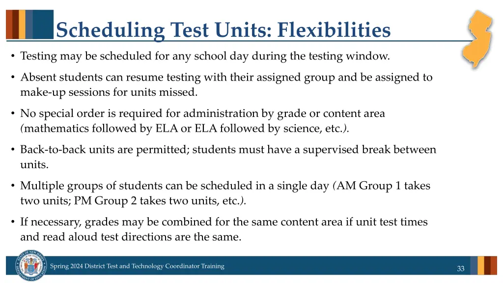 scheduling test units flexibilities