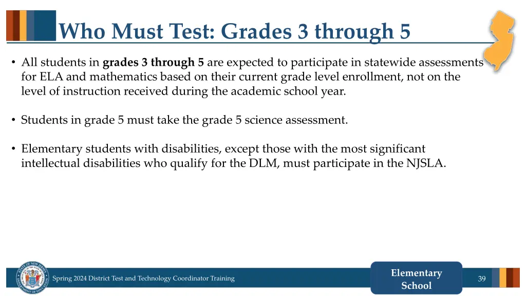 who must test grades 3 through 5