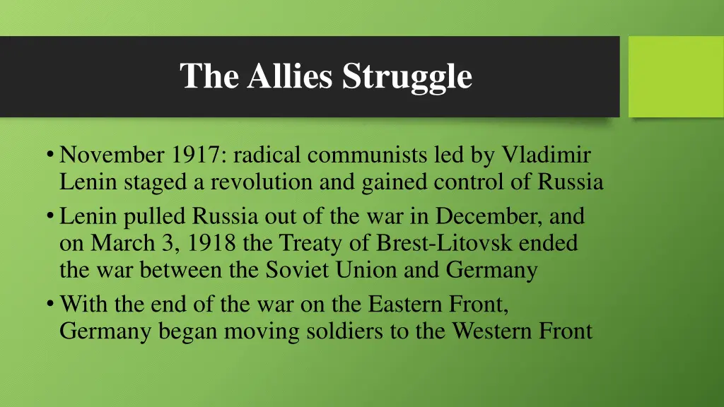 the allies struggle 1