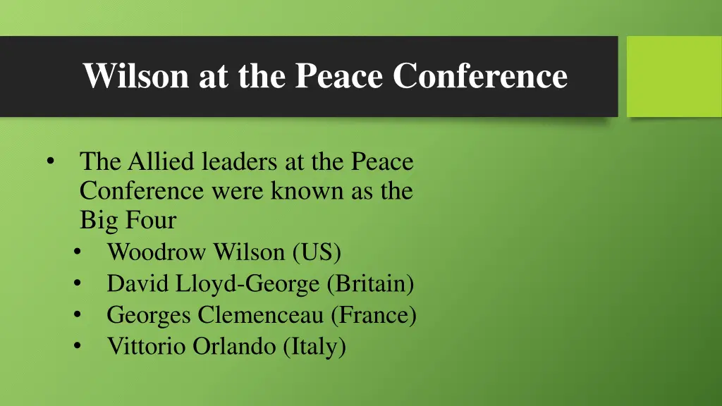 wilson at the peace conference