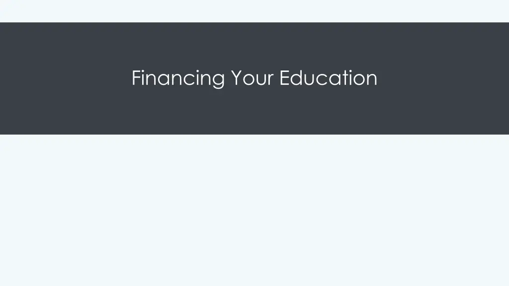 financing your education