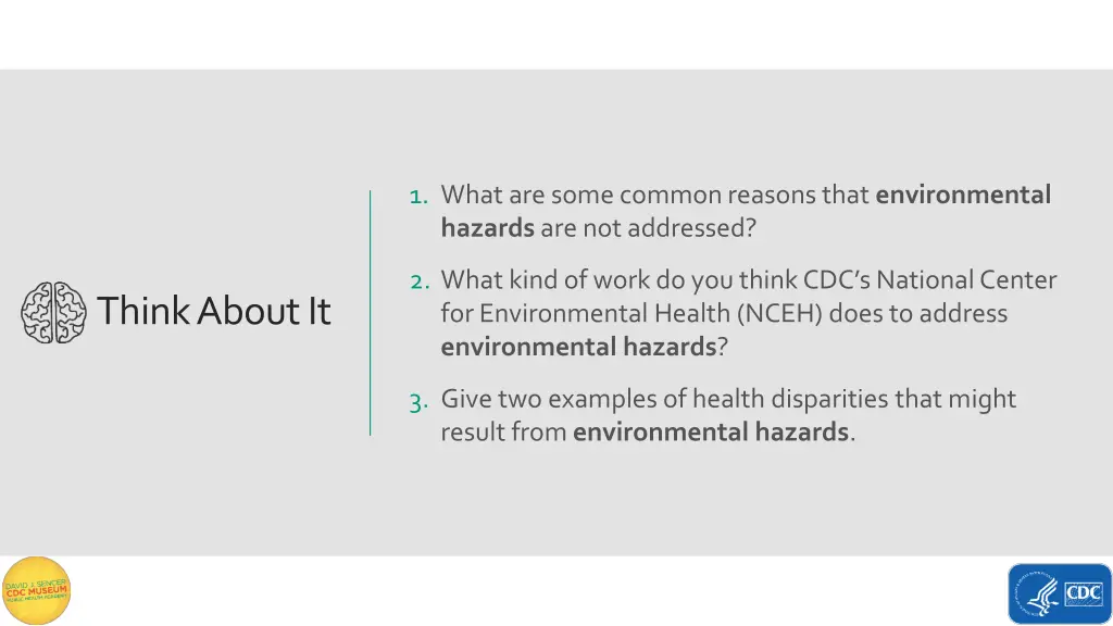 1 what are some common reasons that environmental