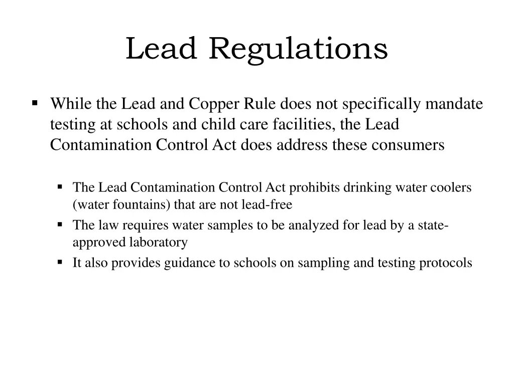 lead regulations 1