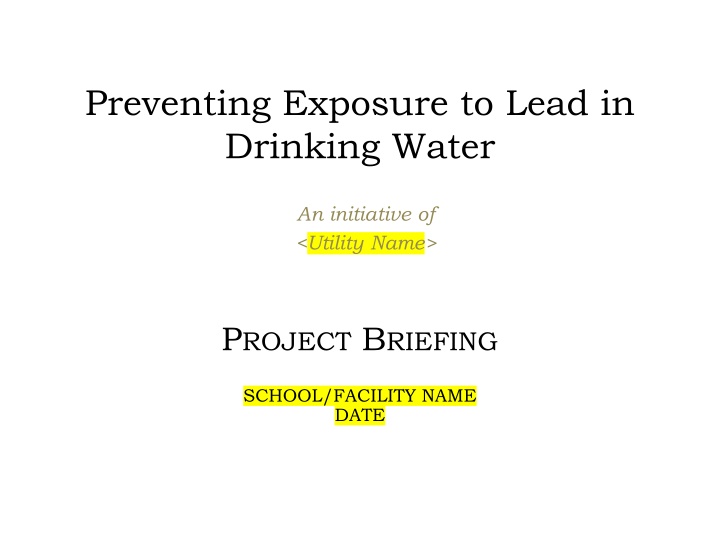 preventing exposure to lead in drinking water