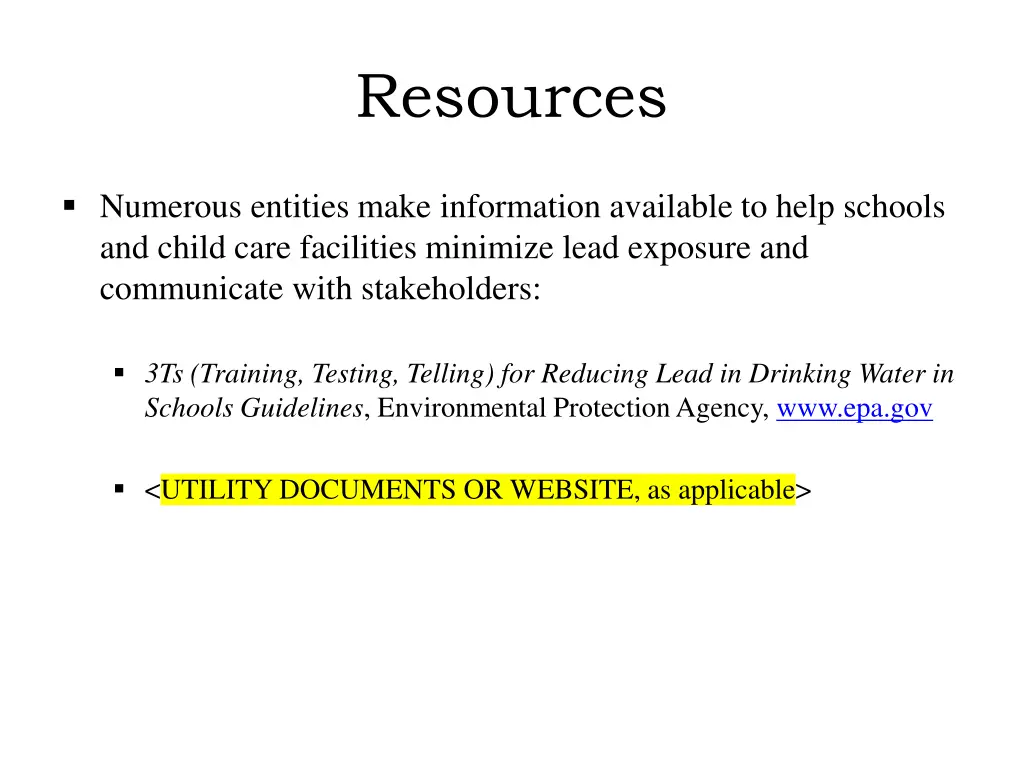 resources