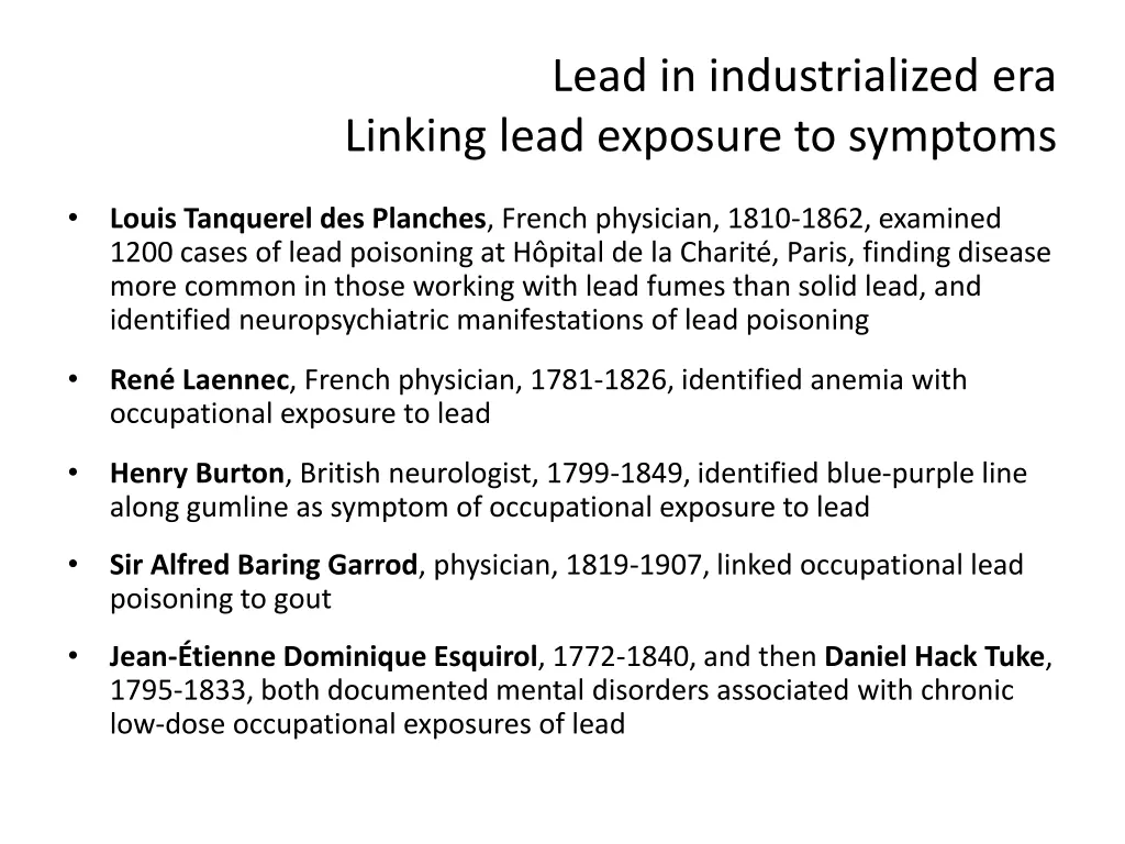 lead in industrialized era linking lead exposure