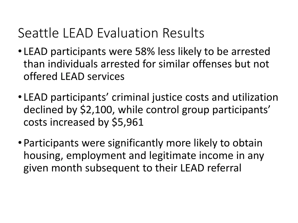 seattle lead evaluation results lead participants