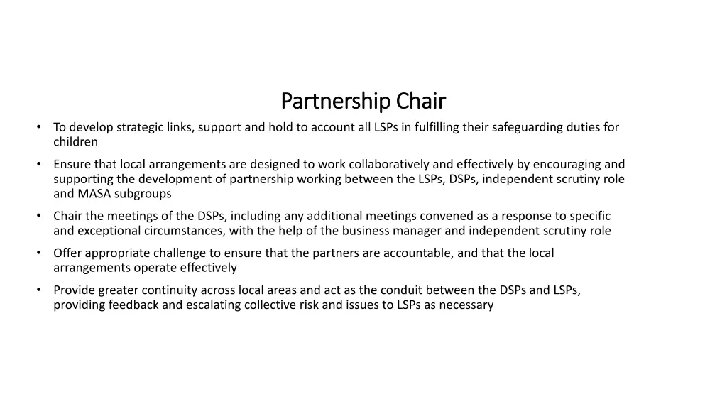 partnership chair partnership chair