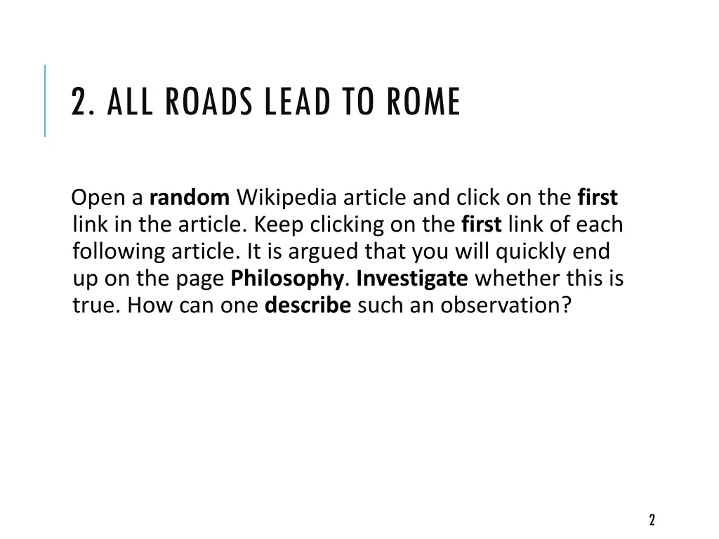 2 all roads lead to rome 1