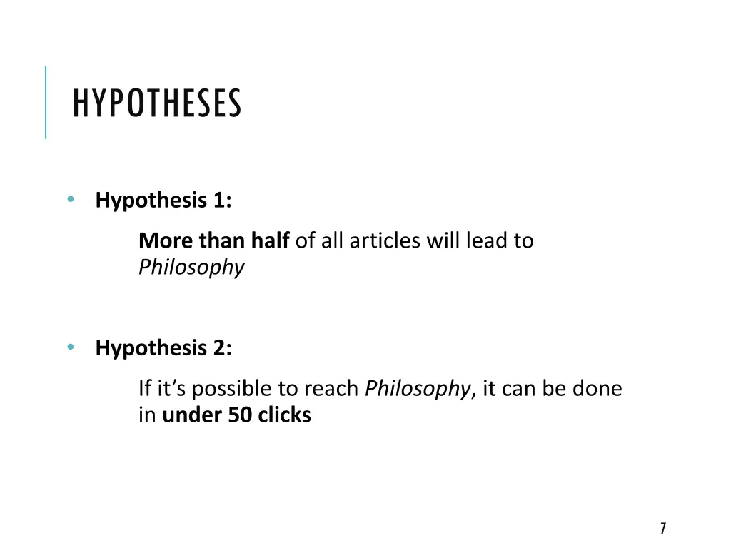 hypotheses