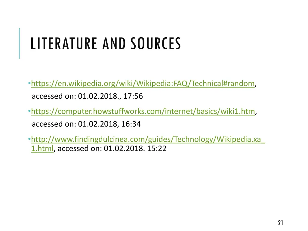 literature and sources