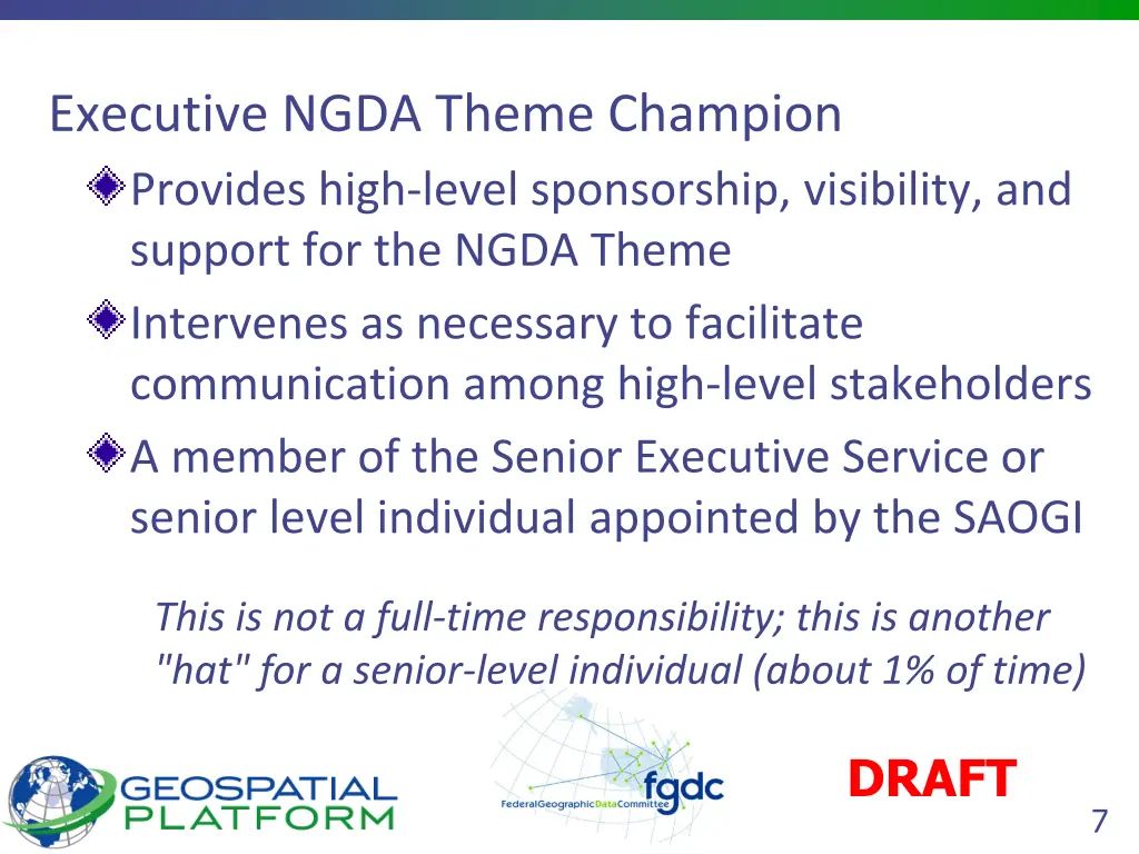 executive ngda theme champion provides high level