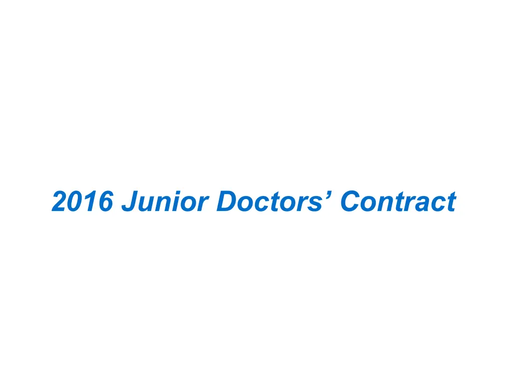 2016 junior doctors contract