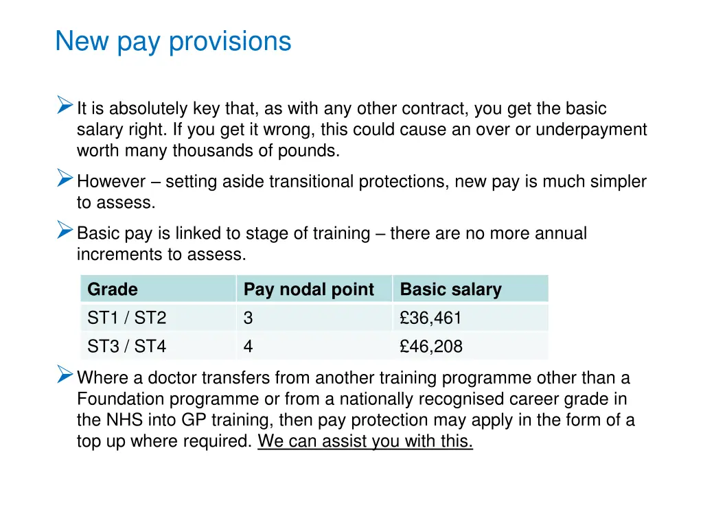 new pay provisions