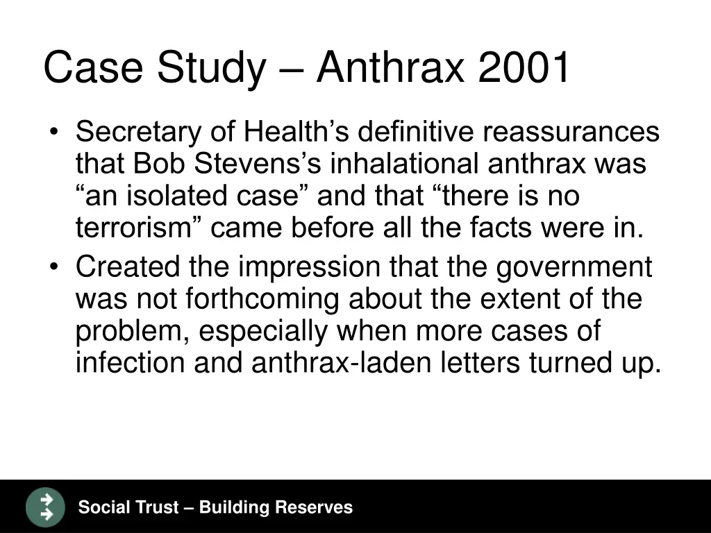 case study anthrax 2001 2