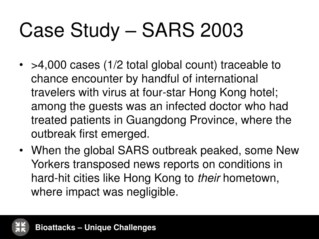 case study sars 2003