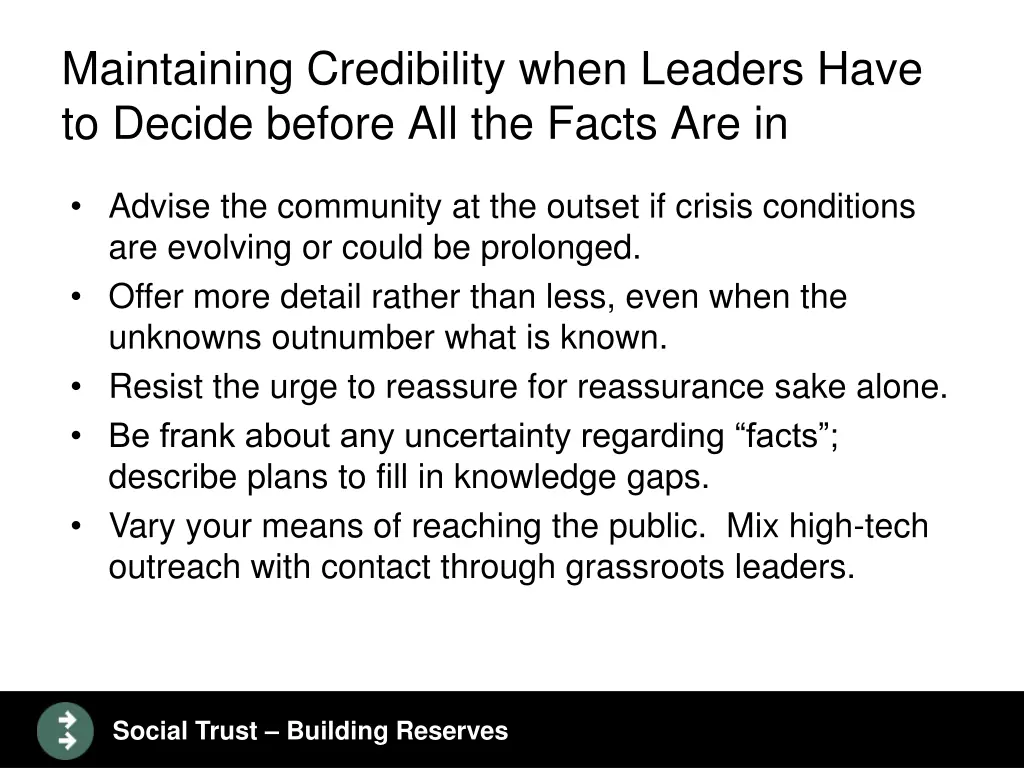 maintaining credibility when leaders have