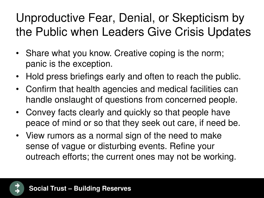 unproductive fear denial or skepticism