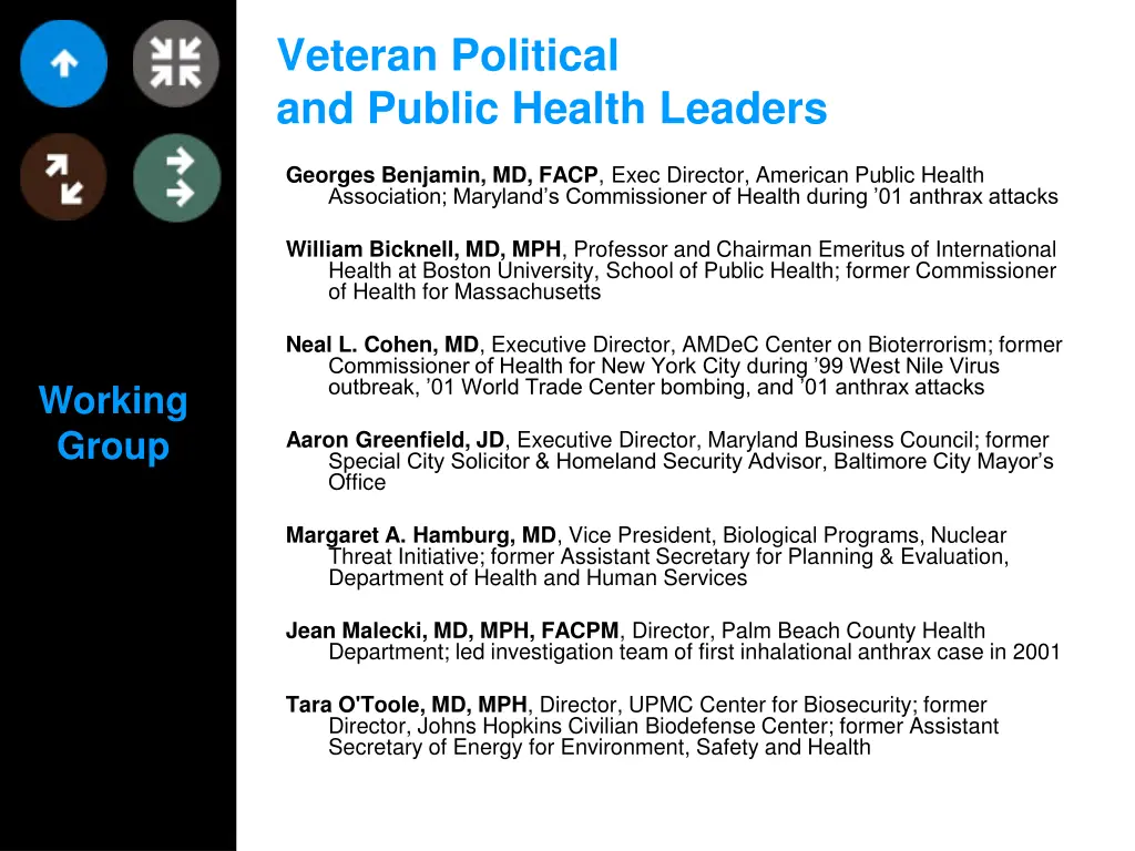 veteran political and public health leaders