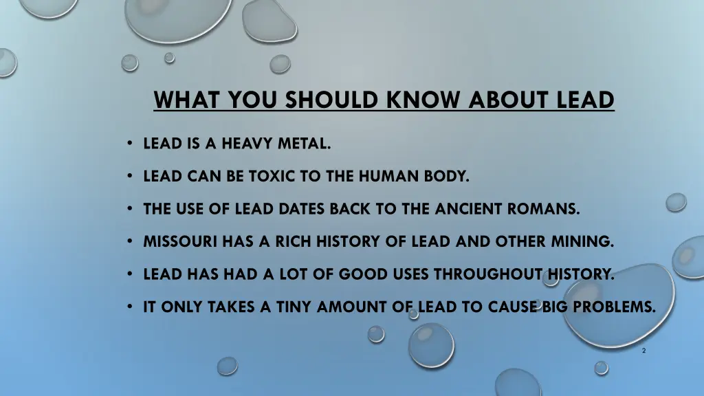 what you should know about lead