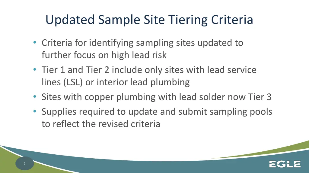 updated sample site tiering criteria