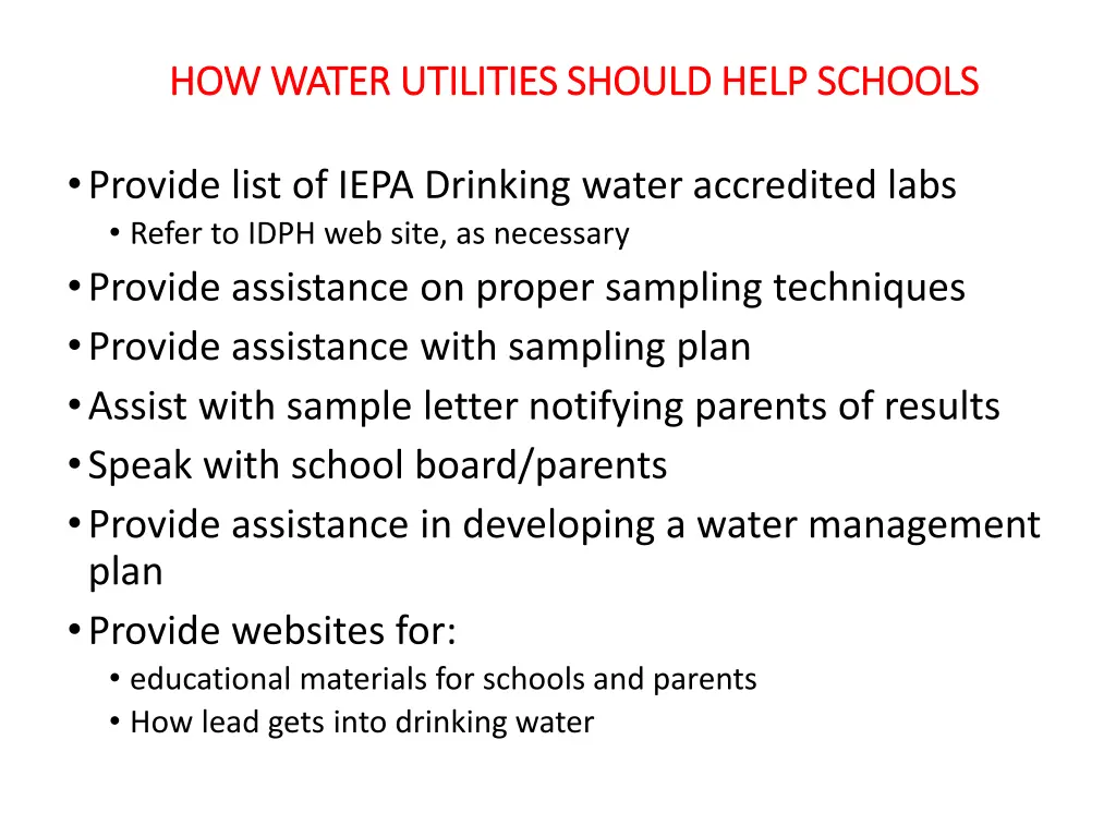 how water utilities should help schools how water