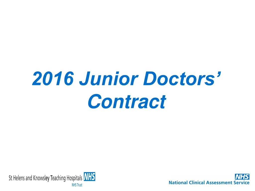 2016 junior doctors contract